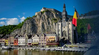 Meuse River in Dinant Town, Belgium