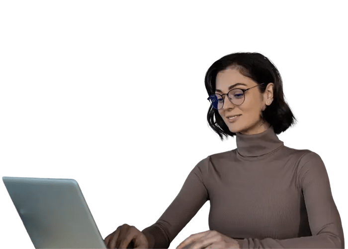 project manager checking out case studies.